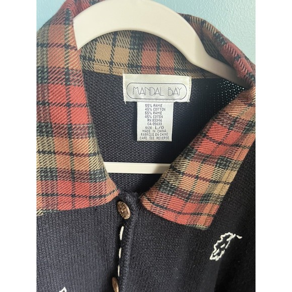 Mandal Bay Vintage Sweater Womens Size Large Happy Harvest Sunflowers Scarecrow - Picture 5 of 5